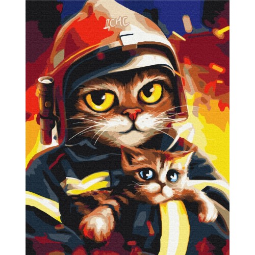 Картина по номерам - Котик ГСЧС ©Марианна Пащук
