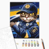 Картина за номерами - Котик поліцейський ©Маріанна Пащук