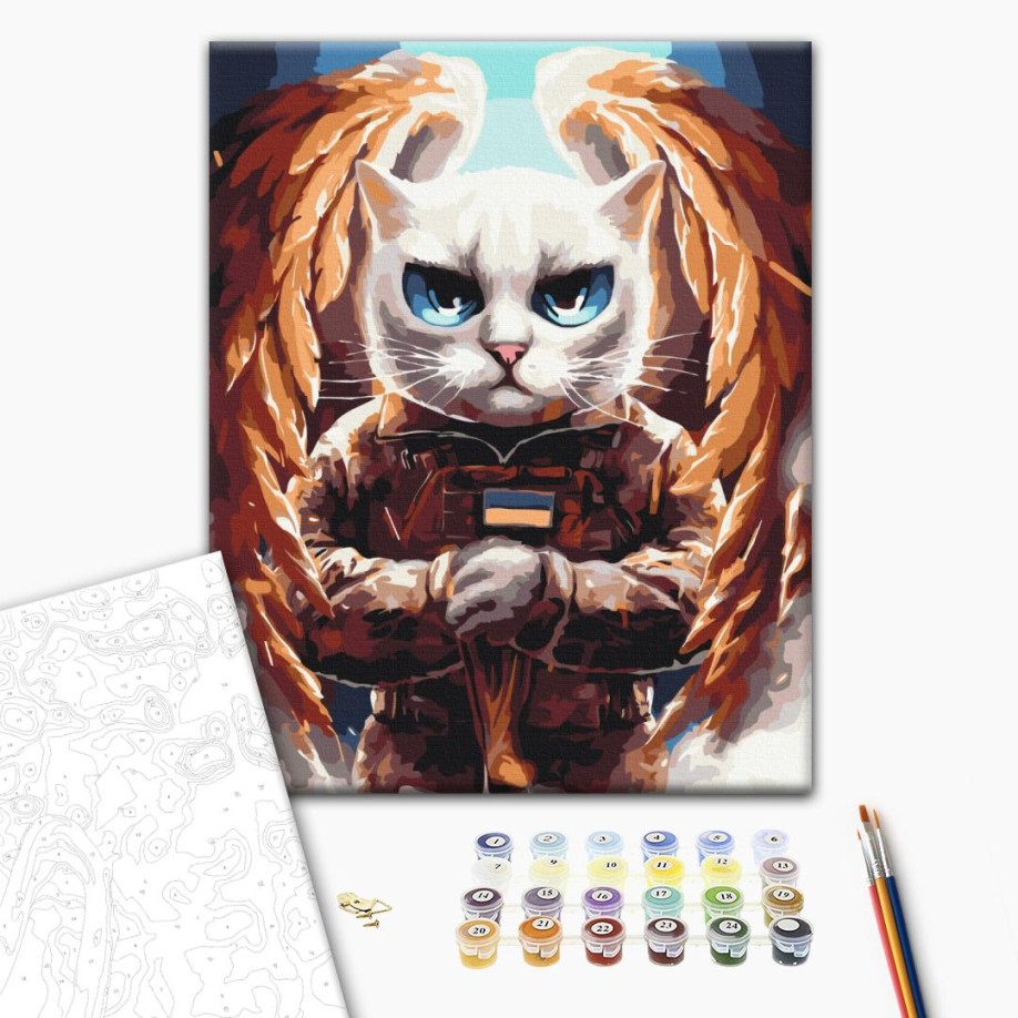 Картина по номерам - Котик Ангел ©Марианна Пащук