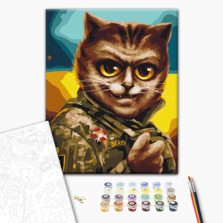 Картина за номерами - Котик Головнокомандувач ©Маріанна Пащук