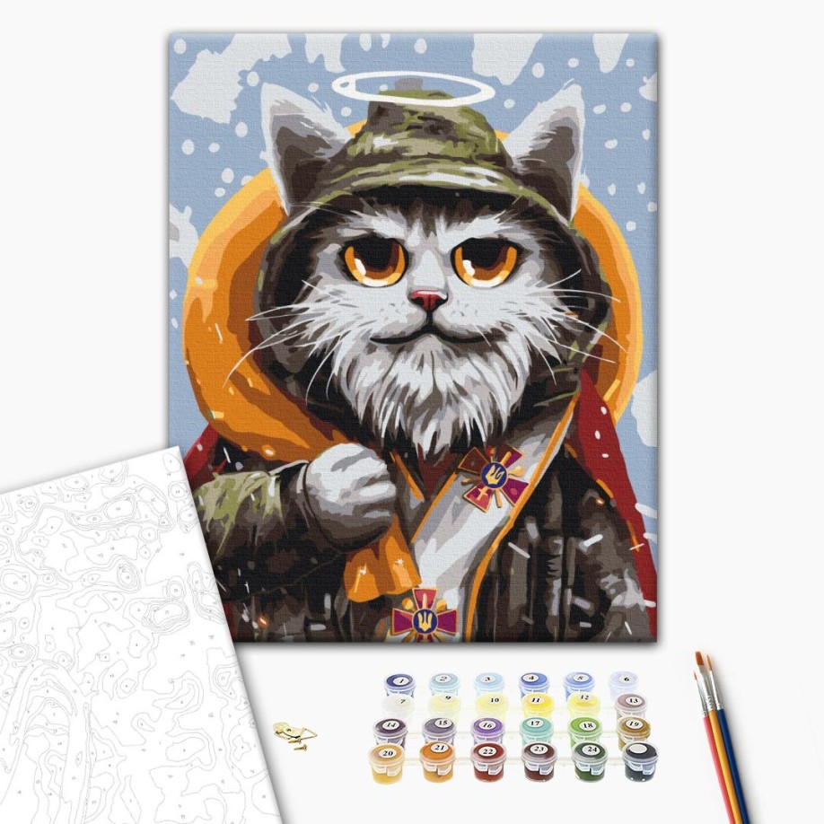 Картина за номерами - Котик святий Миколай ©Маріанна Пащук