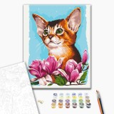 Картина за номерами - Котик в квітах © Anna Kulyk