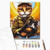 Картина за номерами - Котик воєначальник © Маріанна Пащук