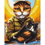 Картина за номерами - Котик воєначальник © Маріанна Пащук