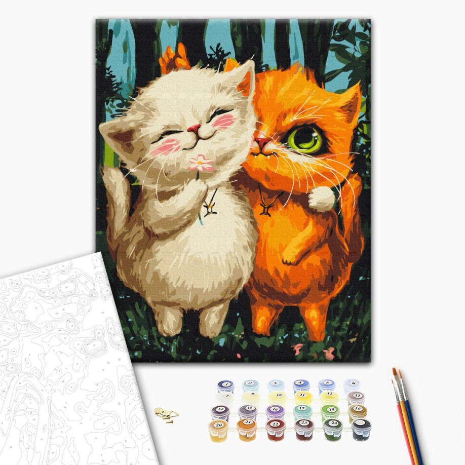 Картина за номерами - Котики Близнюки © Маріанна Пащук