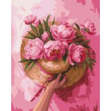 Картина за номерами - Капелюх серед квітів
