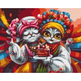 Картина по номерам - Кошки подружки © Марианна Пащук