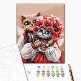 Картина за номерами - Котики янголята ©Маріанна Пащук