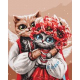 Картина за номерами - Котики янголята ©Маріанна Пащук