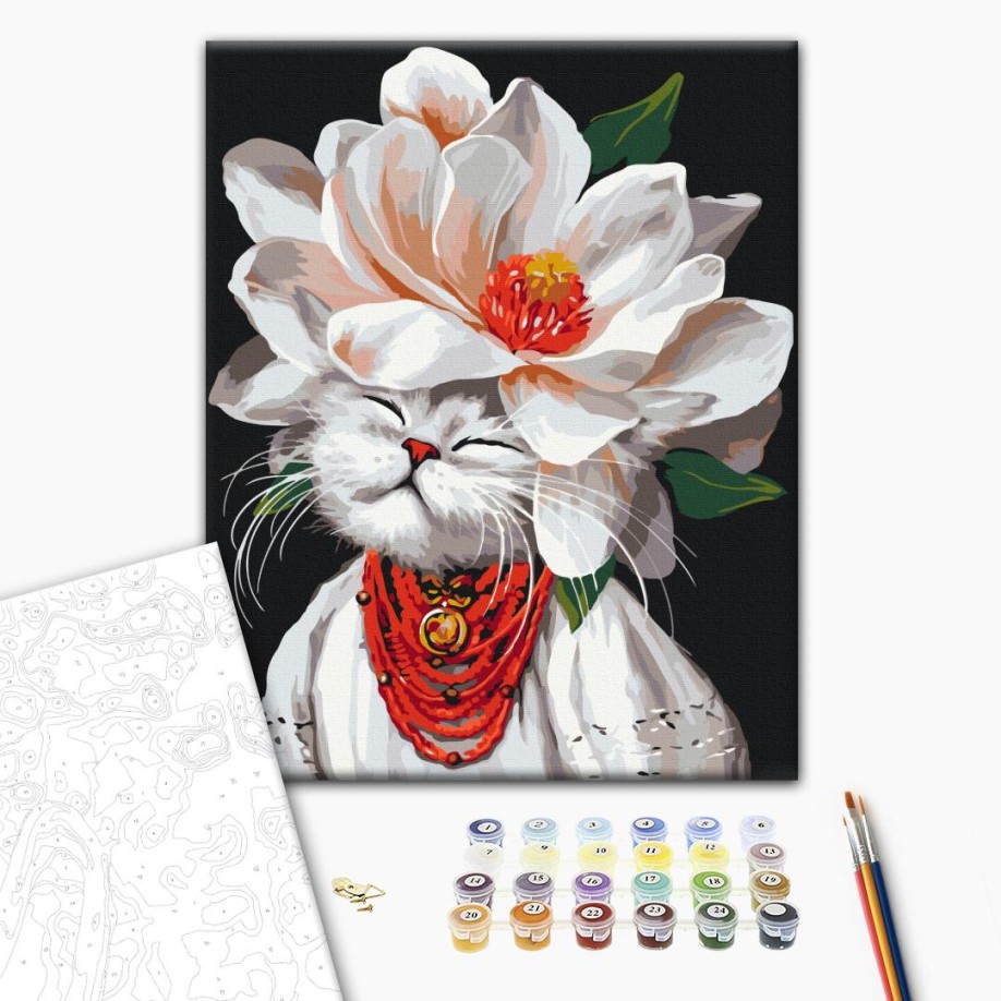 Картина по номерам - Кошка-магнолия © Марианна Пащук