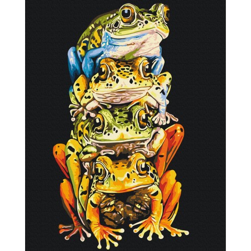 Картина за номерами - Кольорові жабки © Telonitskaya Kristina