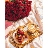 Картина за номерами "Ранкова кава з круасаном" BS54643 40×50 см