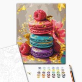 Картина за номерами "Барвисті макаруни з малиною" BS54656 40×50 см