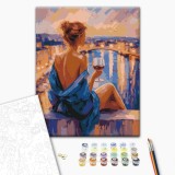 Картина за номерами "Дівчина з келихом вина" BS54681 40×50 см