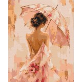 Картина за номерами "Дівчина з рожевою парасолькою" BS54693 40×50 см