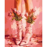 Картина за номерами "Туфлі з тюльпанами" BS54700 40×50 см