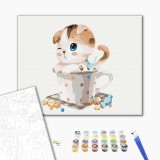 Картина за номерами - Кошеня в чашці