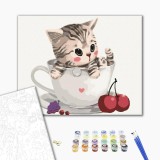 Картина за номерами - Котик в чашці