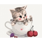 Картина за номерами - Котик в чашці