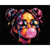 Картина за номерами "Дівчина з жуйкою" BSB0073 40×50 см