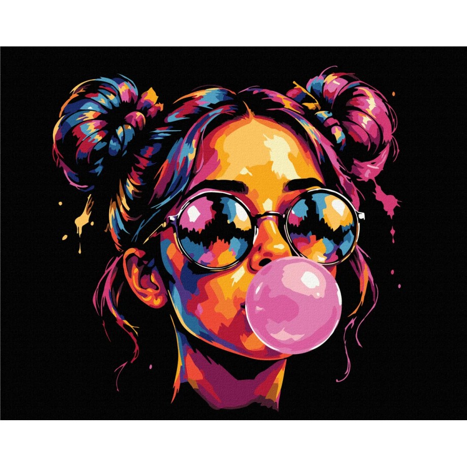 Картина за номерами "Дівчина з жуйкою" BSB0073 40×50 см