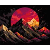 Картина за номерами "Червоний світанок у горах" BSB0075 40×50 см
