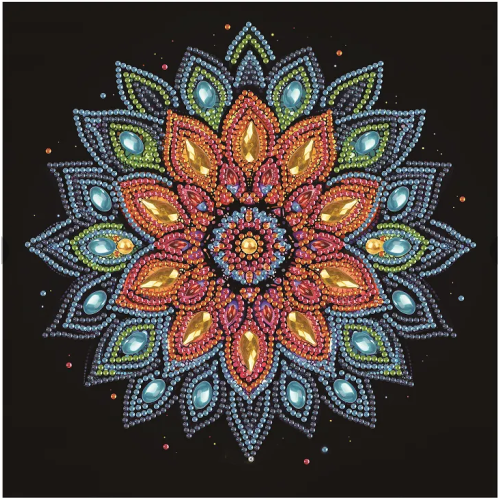 Алмазная мозаика «Алмазная мозаика на чёрном холсте, цветок 25x25» DBS52210 25X25
