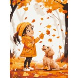 Картина по номерам - Осенняя прогулка с другом