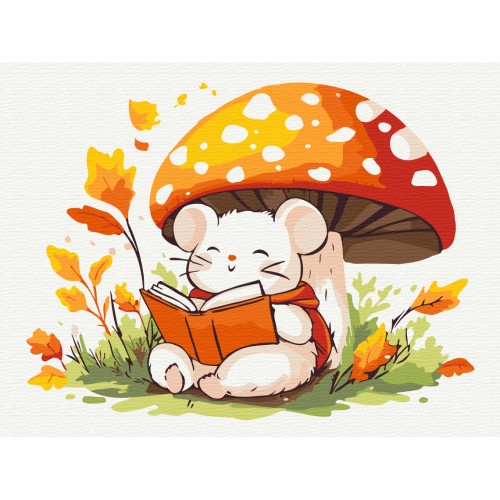 Картина за номерами - Мишеня з книжечкою