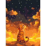 Картина за номерами - Нічна казка тигреняти
