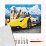 Преміум картина за номерами - Lamborghini біля замку