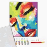 Преміум картина за номерами - Жінка в барвах