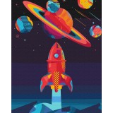 Картина за номерами "Ракета в космосі" PBS4736 40×50 см
