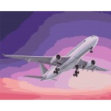 Премиум картина по номерам - Самолет в небе