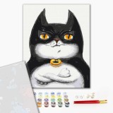 Премиум картина по номерам - Котик Бетмэн ©Марианна Пащук