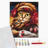Преміум картина за номерами - Сім'я котиків ©Маріанна Пащук