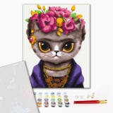 Премиум картина по номерам - Кошка Фрида ©Марианна Пащук