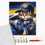 Преміум картина за номерами - Котик поліцейський ©Маріанна Пащук