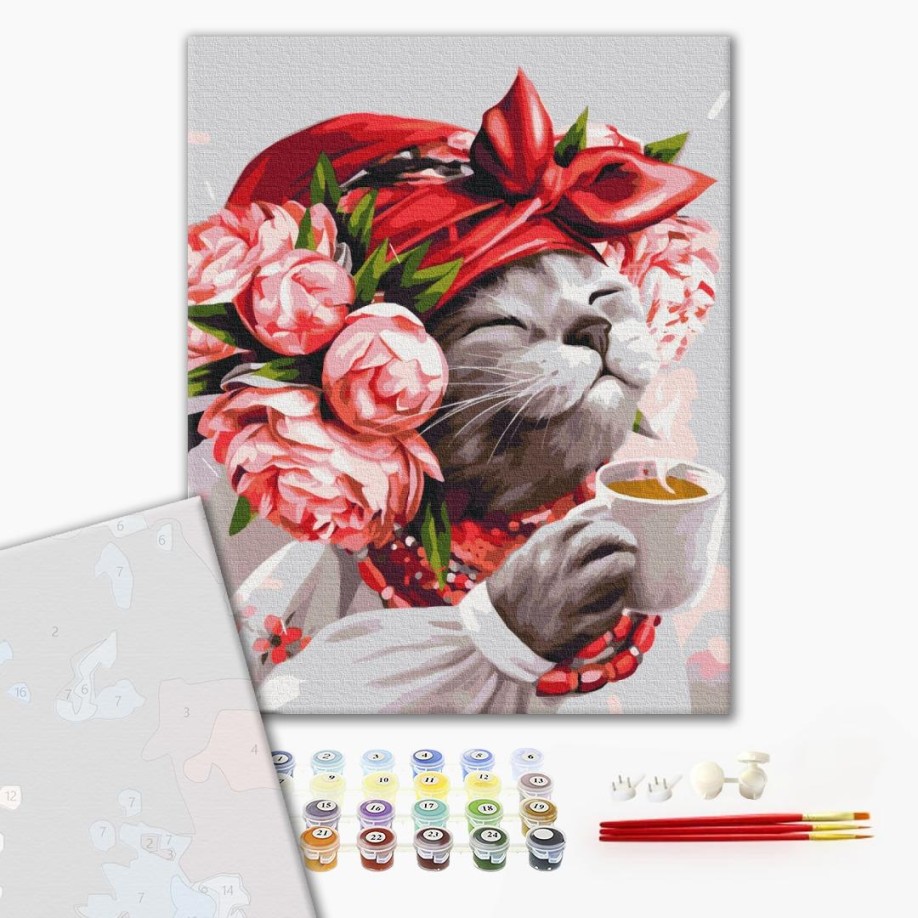 Преміум картина за номерами - Киця господинька ©marysha_art