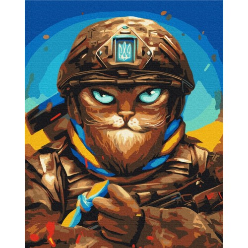 Преміум картина за номерами - Мужній Котик ©Маріанна Пащук