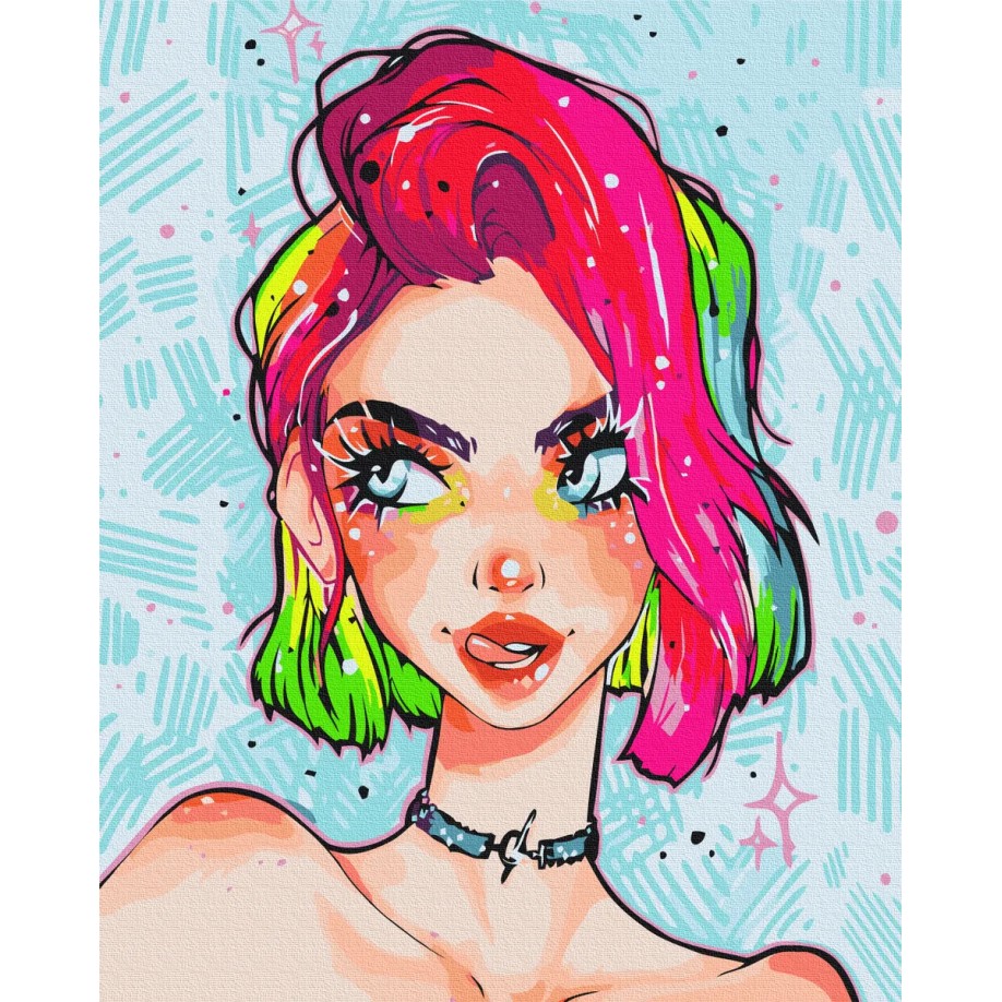 Картина за номерами "Леді грандж @nila_art_art" PBS53389 40×50 см