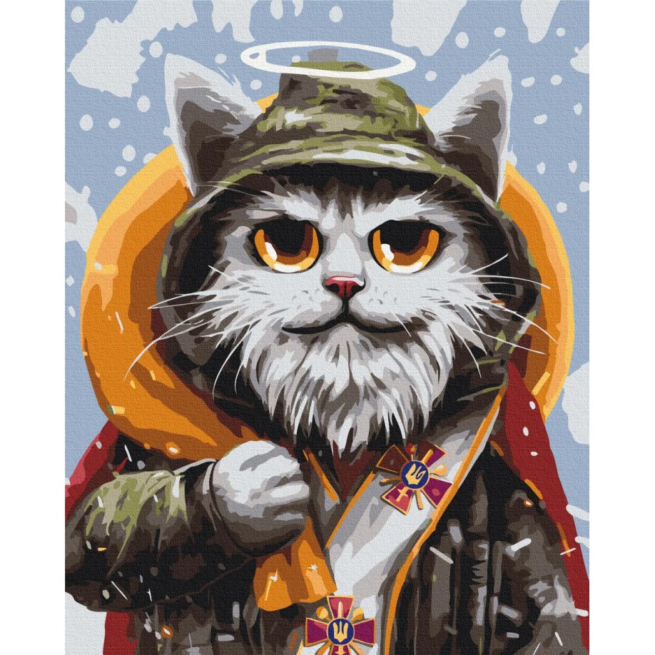 Картина за номерами "Котик святий Миколай ©Маріанна Пащук" PBS53442 40×50 см