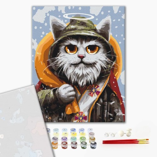 Картина за номерами "Котик святий Миколай ©Маріанна Пащук" PBS53442 40×50 см