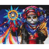 Преміум картина за номерами - Киця Колядниця ©Маріанна Пащук