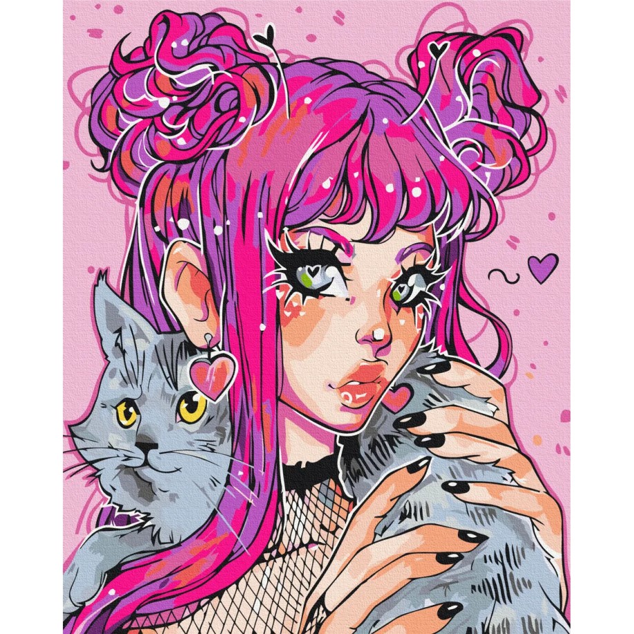 Картина за номерами "Котячий погляд @nila_art_art" PBS53522 40×50 см
