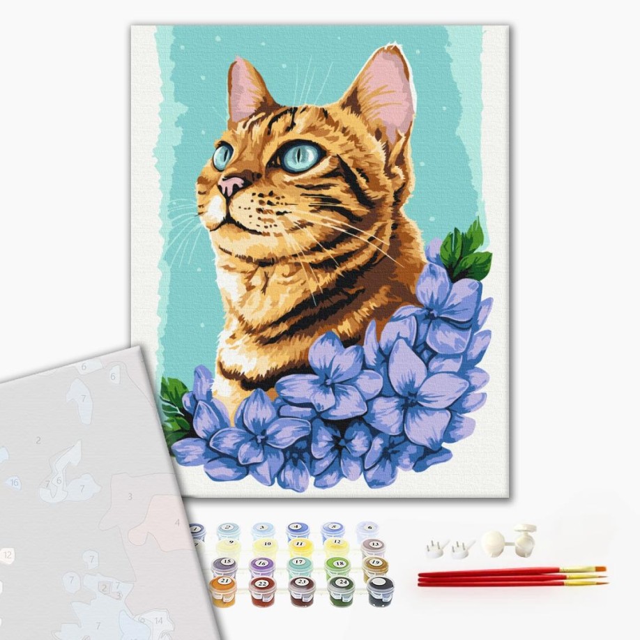Преміум картина за номерами - Лазурний котик © Anna Kulyk