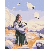 Картина за номерами "Господиня і снігові вівці @artdi.ua" PBS53717 40×50 см