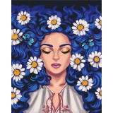 Картина за номерами "Ромашки у волоссі © Поліна Скурихіна" PBS53736 40×50 см