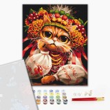 Премиум картина по номерам - Кошка Грустняшка © Марианна Пащук