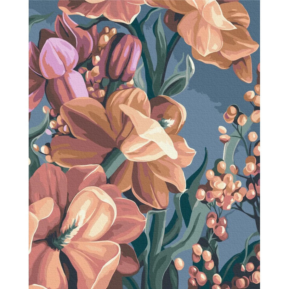 Картина за номерами "Стилізована матіола. Диптих 2 © Yana Biluhina" PBS53926 40×50 см